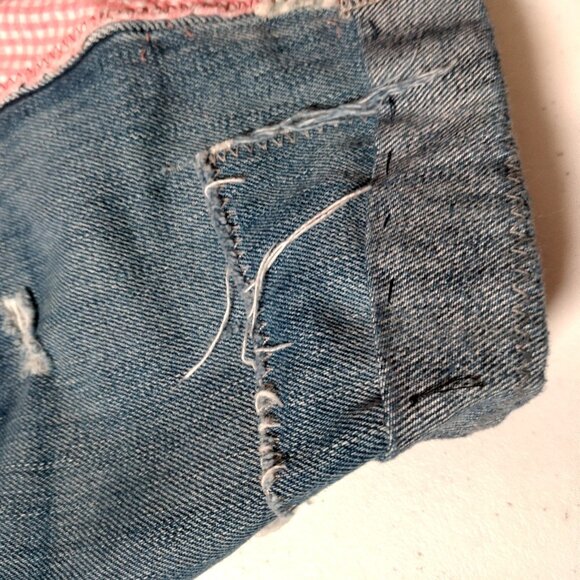 Polo Ralph Lauren Very Boyfriend Jean Shorts Size 25 Denim Patchwork Distressed - Picture 14 of 16